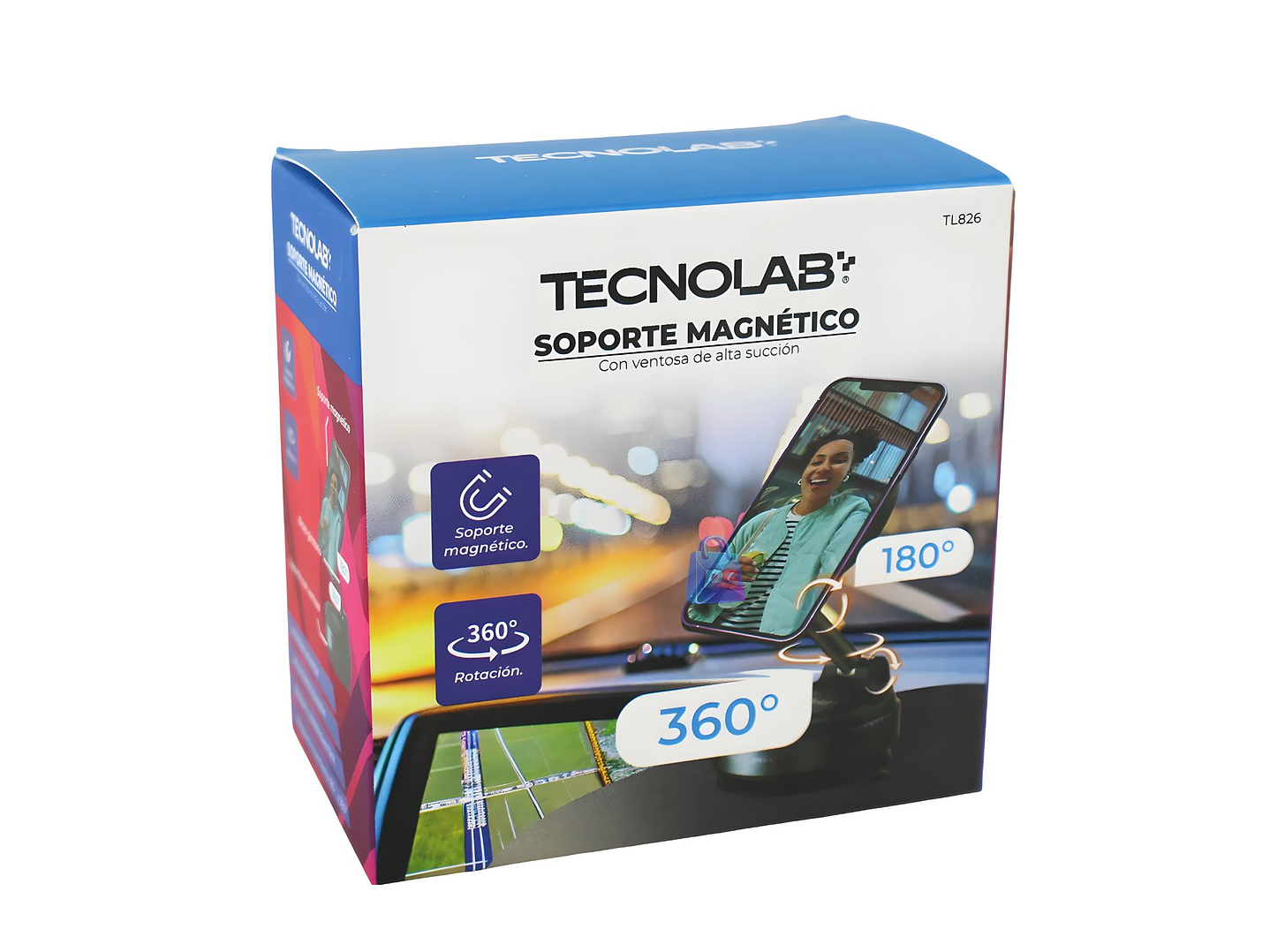 Soporte Magnetico Auto 360 con Ventosa Alta Succion - PS 6