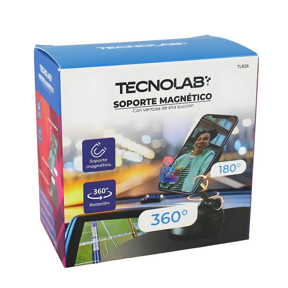 Soporte Magnetico Auto 360 con Ventosa Alta Succion - PS 6