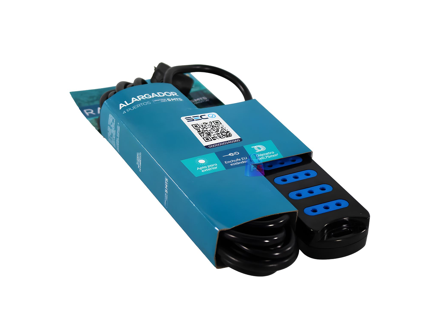 Alargador Electrico 4 Enchufes 5m SEC Colores - PS 3