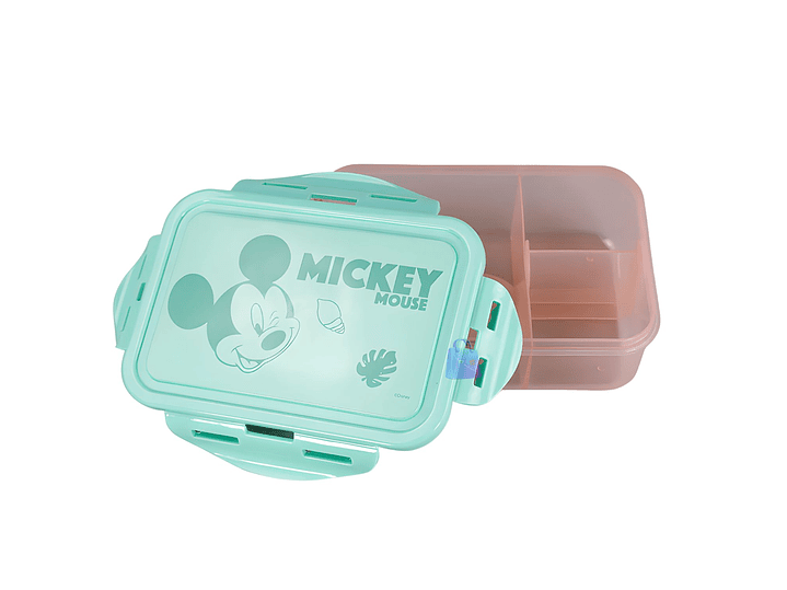 Hermético Mickey 700ml Divisiones + Cubiertos Mickey - PS 2