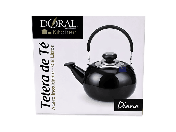 Tetera De Acero Inoxidable 800ml Color Negro - PS 4