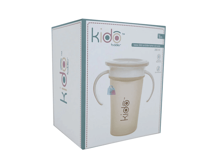 Vaso 360 Antiderrame Kido 280ml con Asas Bebé Colores - PS 10