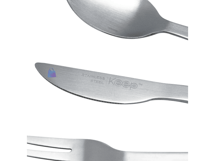 Hermético Keep 650ml Acero + Cubiertos On The Go - PS 7