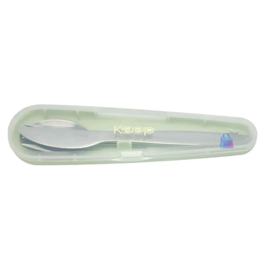 Hermético Keep 650ml Acero + Cubiertos On The Go - PS 12
