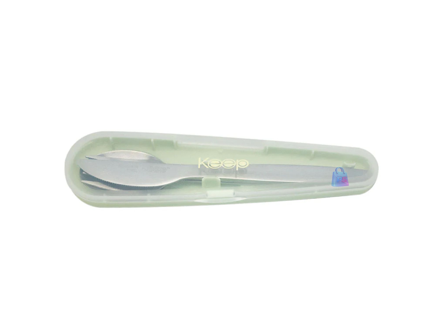 Hermético Keep 650ml Acero + Cubiertos On The Go - PS 12