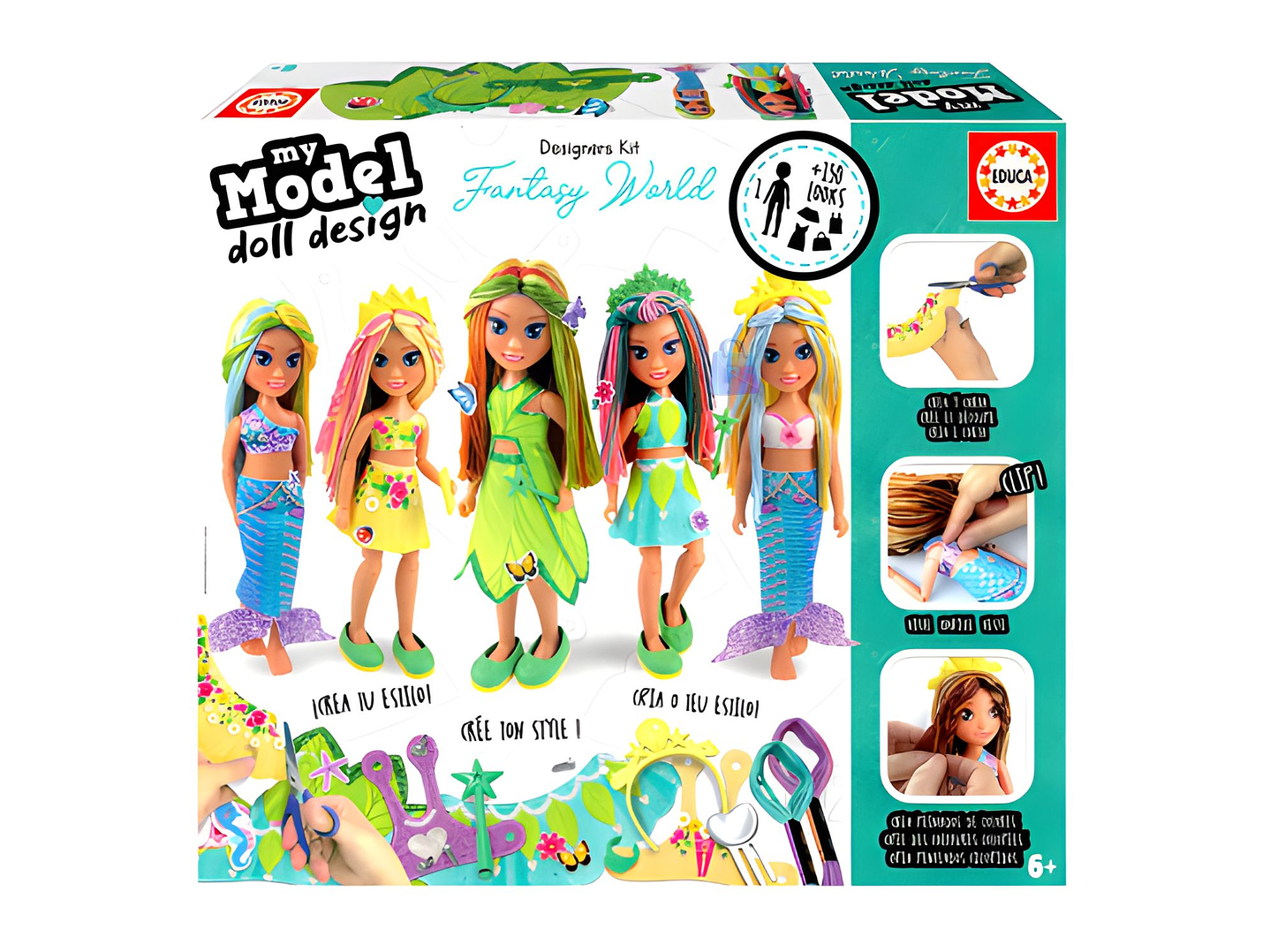 Muñeca Fantasy World Diseña Moda +150 Looks Magicos - PS 1