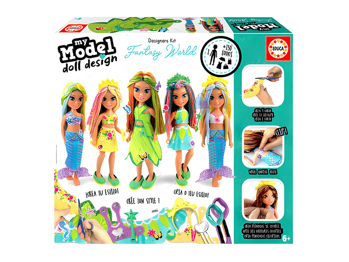 Muñeca Fantasy World Diseña Moda +150 Looks Magicos - PS 1