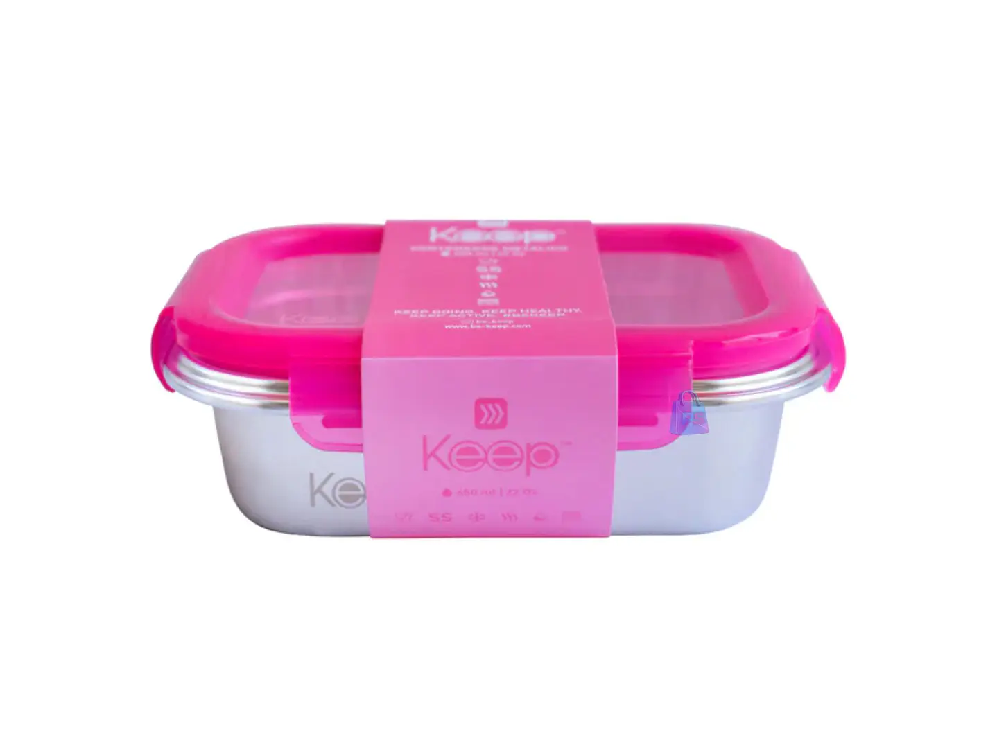 Hermético Keep 650ml Acero + Cubiertos On The Go - PS 18