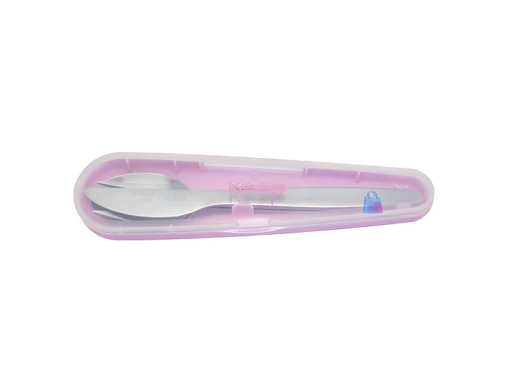 Hermético Keep 650ml Acero + Cubiertos On The Go - PS 19