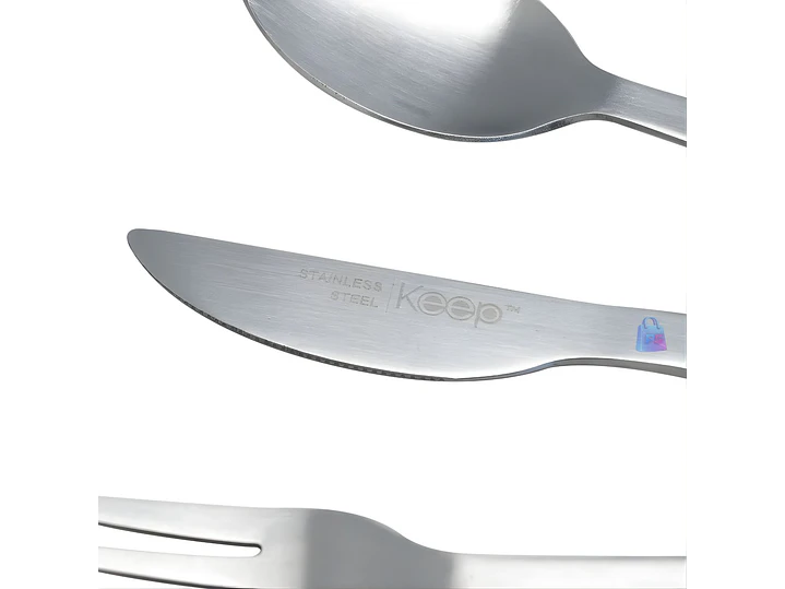 Hermético Keep 650ml Acero + Cubiertos On The Go - PS 21