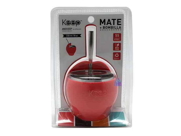 Mate Acero Inoxidable 230ml con Bombilla Colores - PS 8