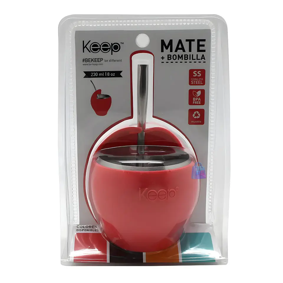 Mate Acero Inoxidable 230ml con Bombilla Colores - PS 8