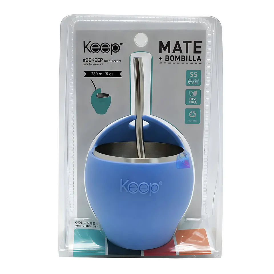 Mate Acero Inoxidable 230ml con Bombilla Colores - PS 4