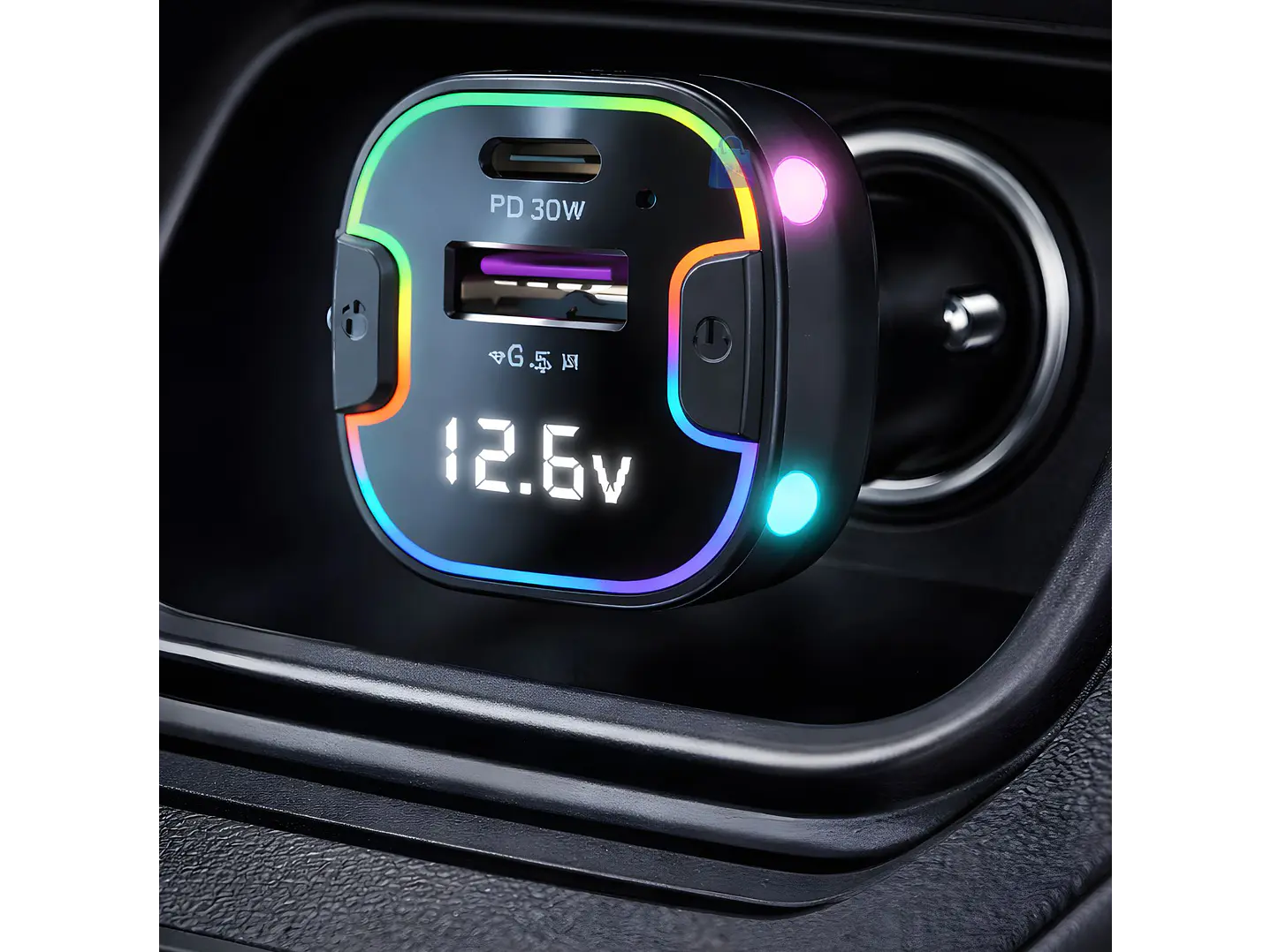 Cargador Auto 75W Multipuerto PD QC + Cable - PS 3