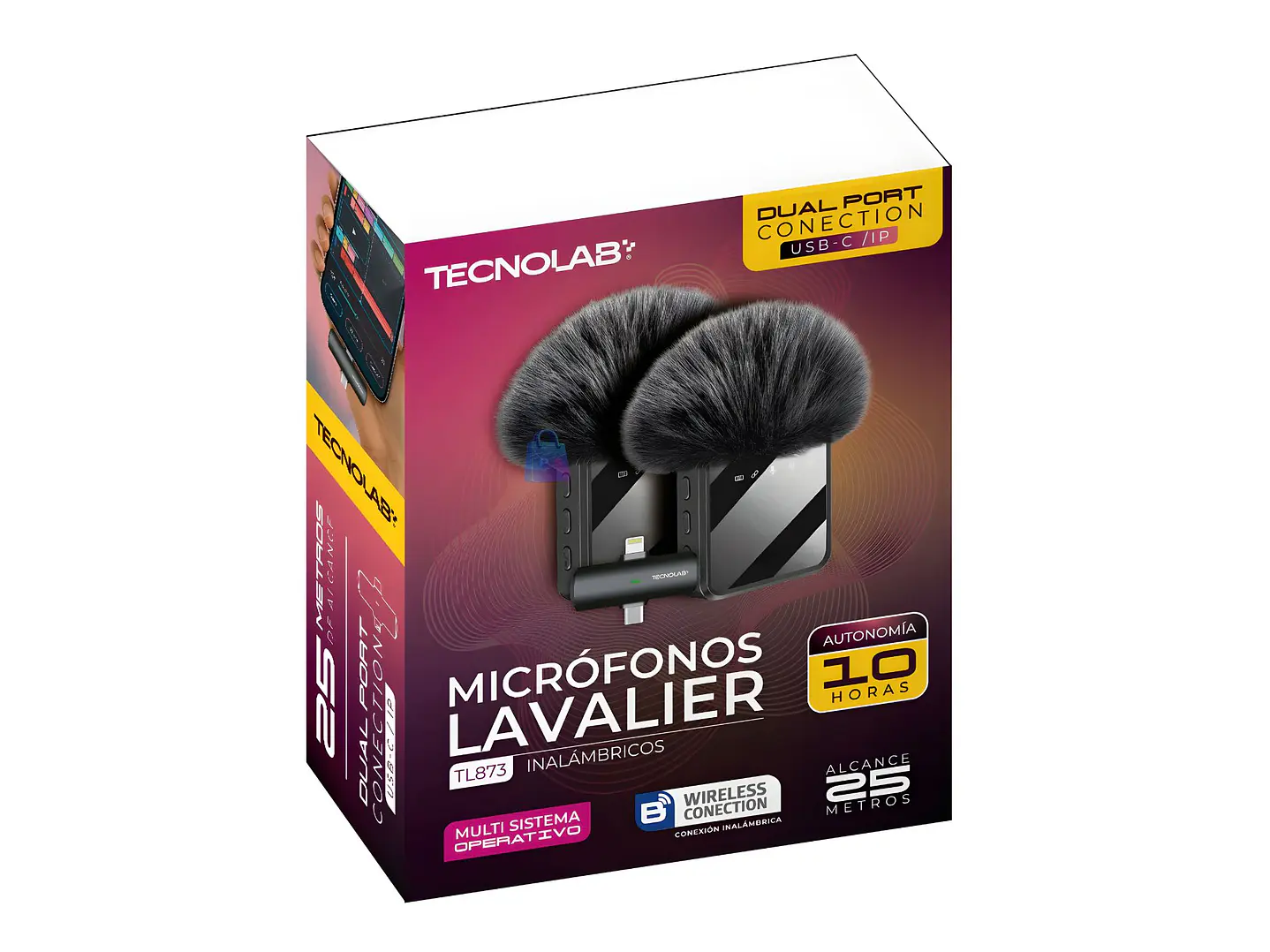 Micrófono Lavalier Dual Inalámbrico USB-C - Lightning - PS 3