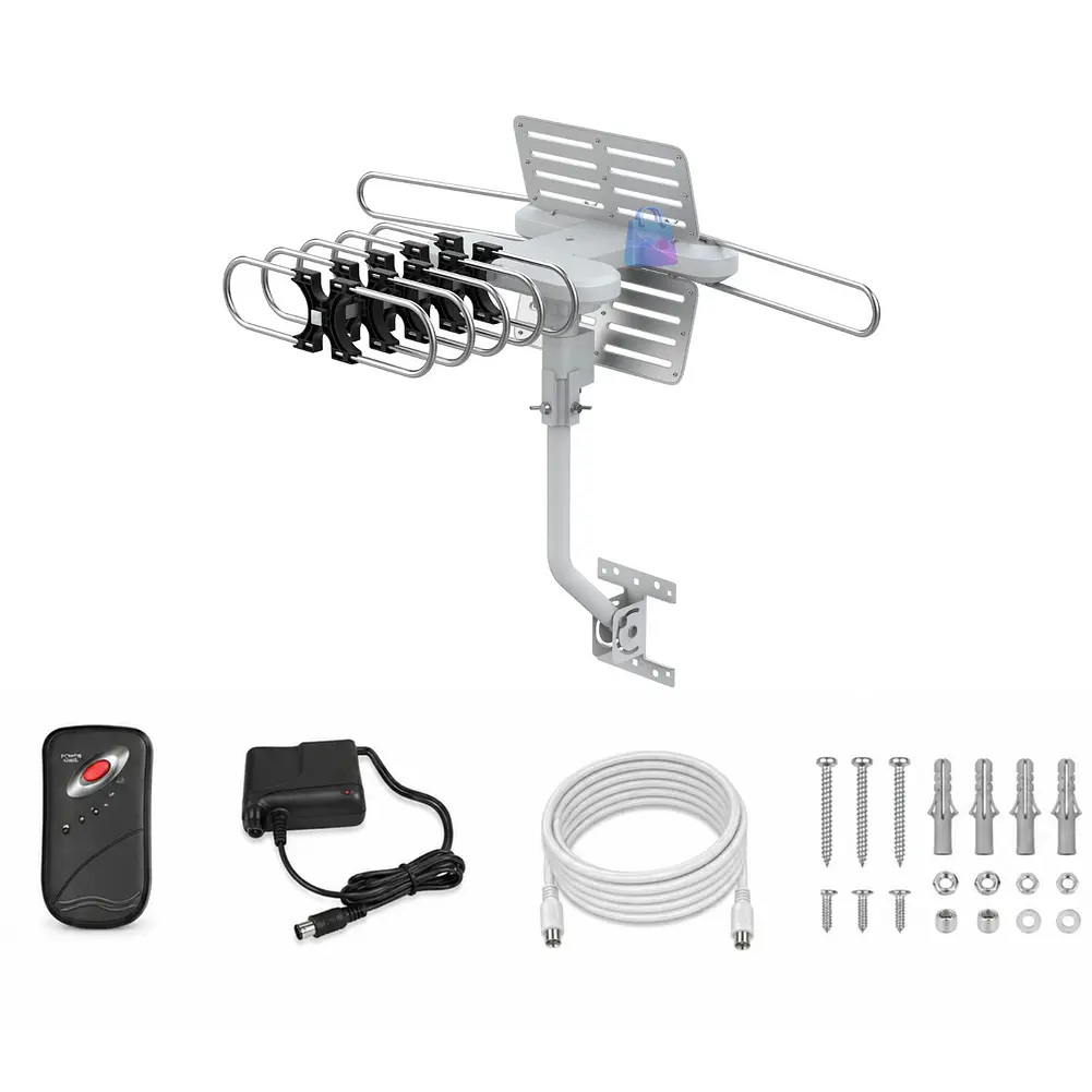 Antena TV Con Motor 360 Grados VHF UHF HD con Control - PS 3