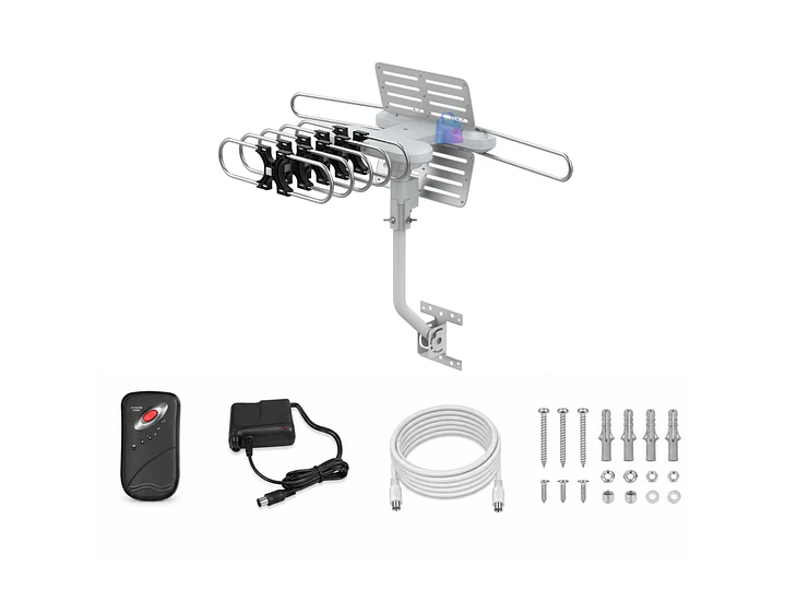 Antena TV Con Motor 360 Grados VHF UHF HD con Control - PS 3