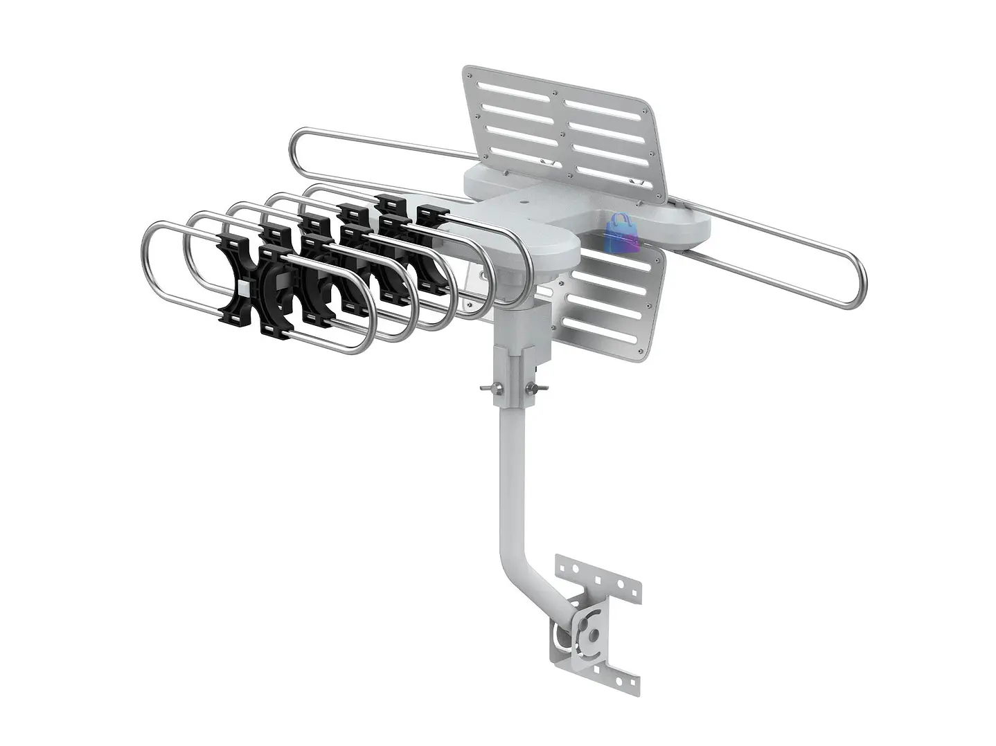 Antena TV Con Motor 360 Grados VHF UHF HD con Control - PS 1