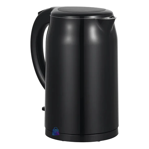 Hervidor Eléctrico 1.7L Doble Pared Acero Inox Negro - PS