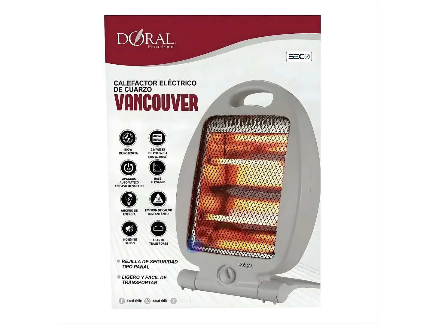 Calefactor Cuarzo 800W Vancouver Bajo Consumo - PS 3