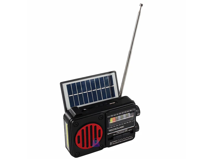 Radio Solar Bluetooth AM FM USB Linterna LED Colores - PS 2