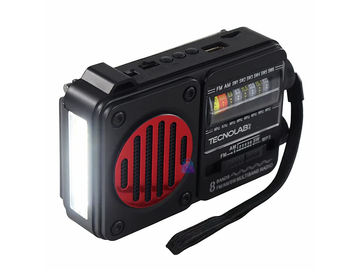 Radio Solar Bluetooth AM FM USB Linterna LED Colores - PS 3
