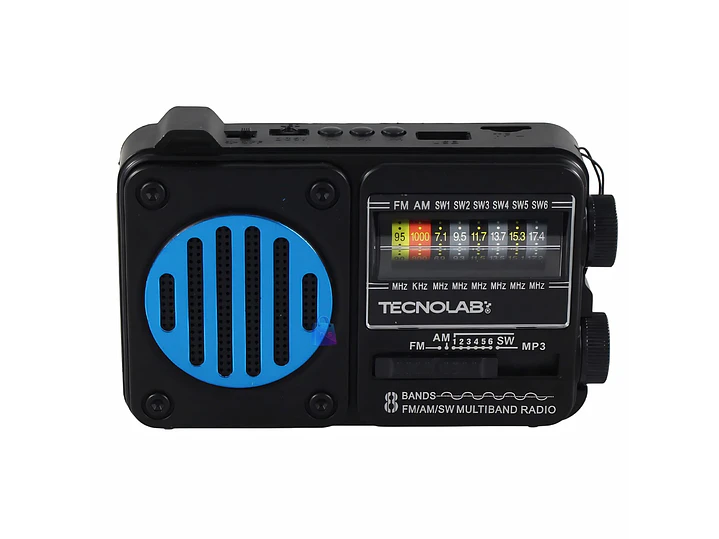 Radio Solar Bluetooth AM FM USB Linterna LED Colores - PS 6