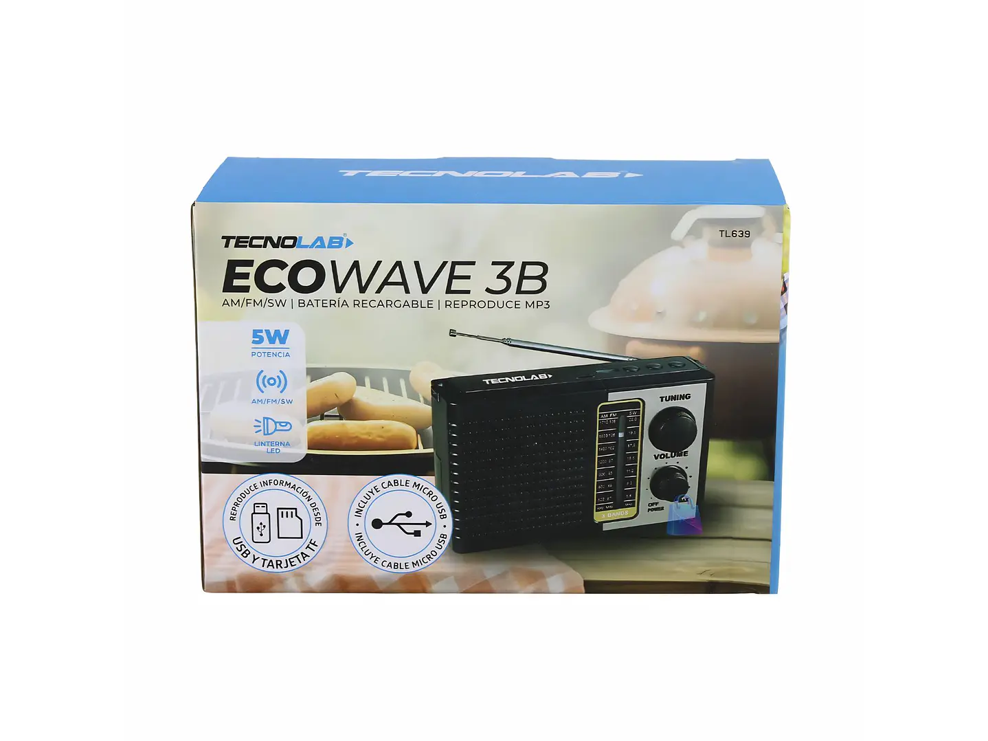 Radio Portátil AM FM SW USB TF Recargable - PS 4