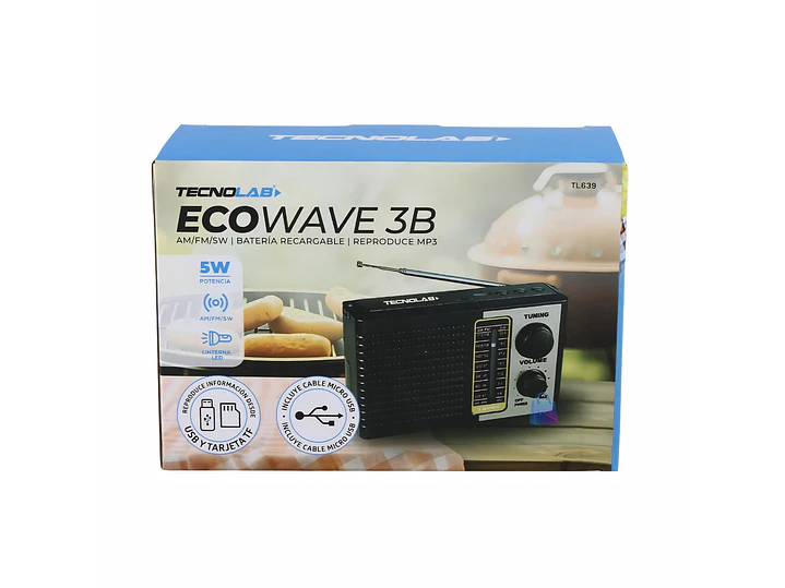 Radio Portátil AM FM SW USB TF Recargable - PS 4