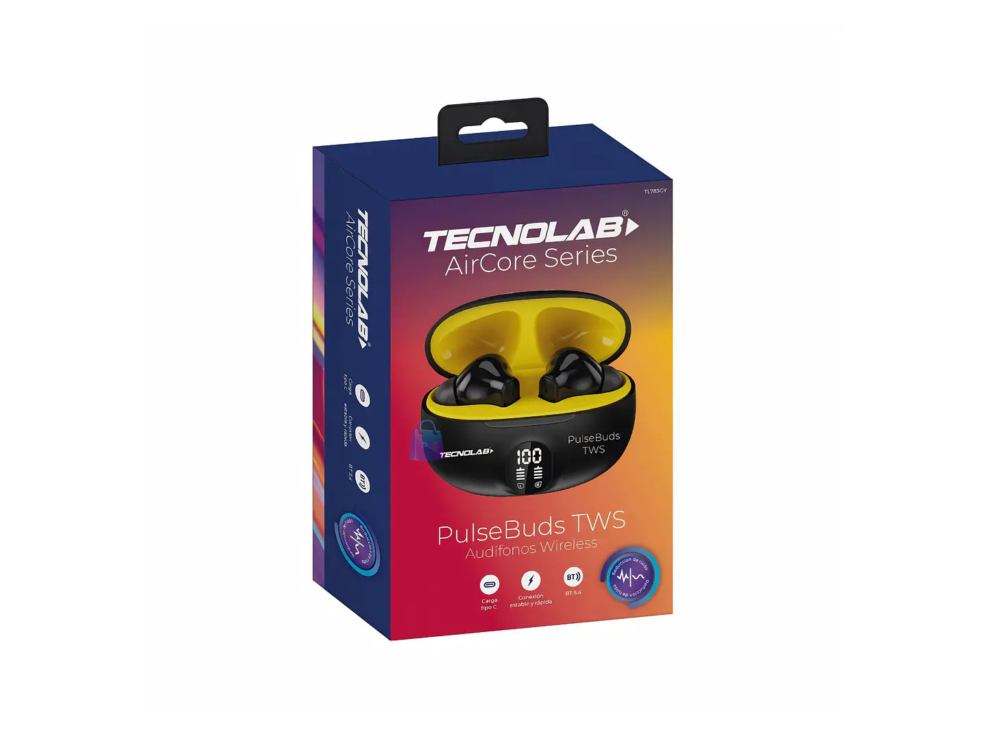Audífonos TWS Bluetooth Touch USB-C Visor LED Colores - PS 2