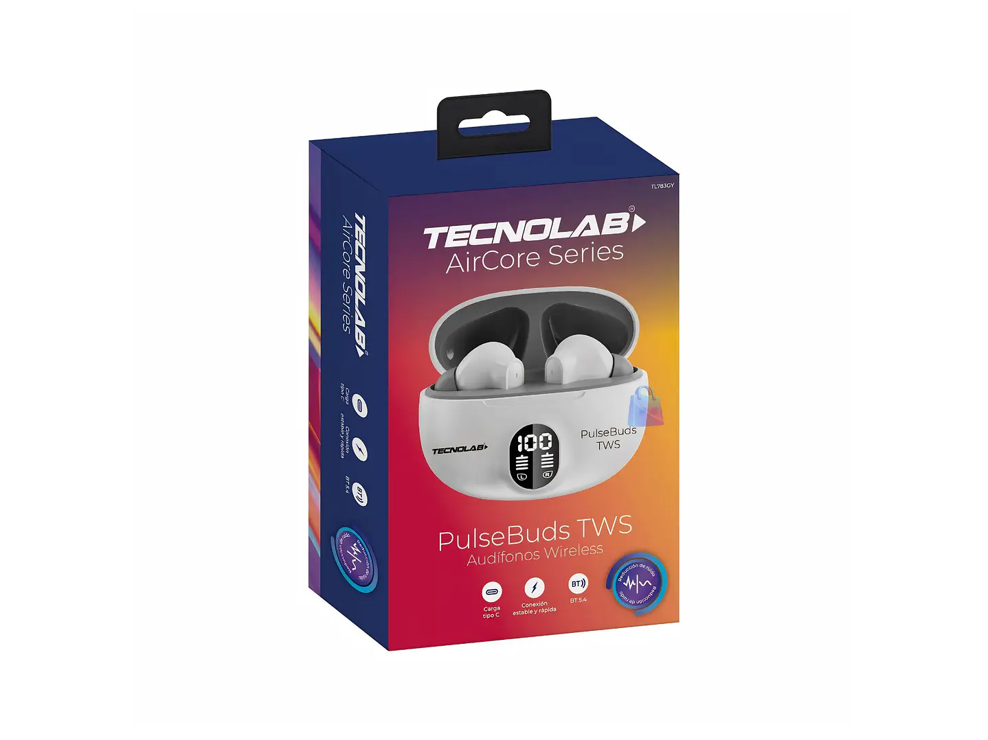 Audífonos TWS Bluetooth Touch USB-C Visor LED Colores - PS 6