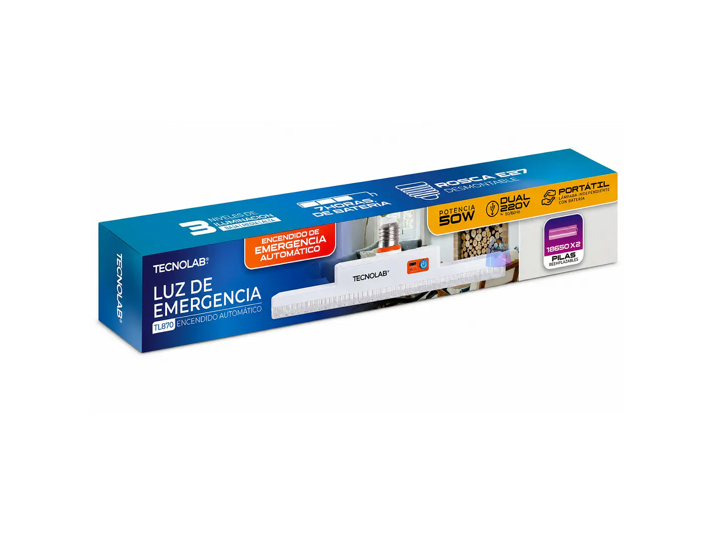 Lámpara Emergencia LED 50W Recargable USB-C SOS - PS 3