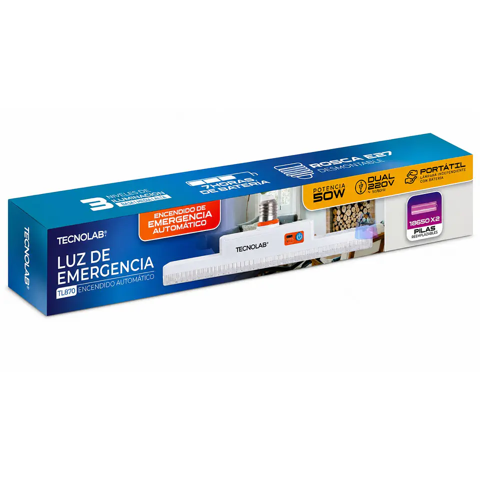Lámpara Emergencia LED 50W Recargable USB-C SOS - PS 3