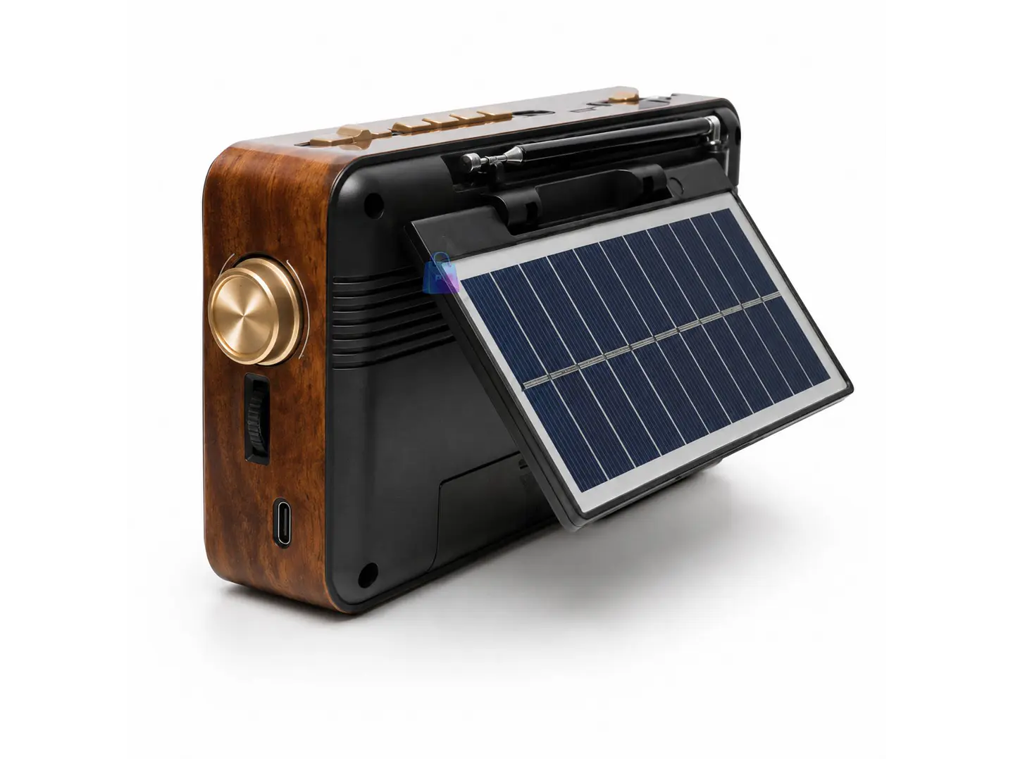 Radio Retro Solar Bluetooth FM AM USB Linterna Colores - PS 7