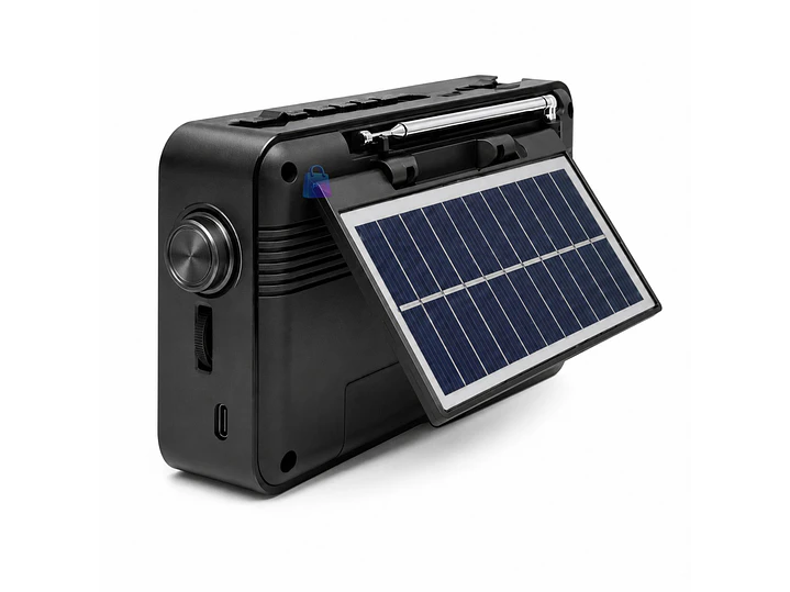 Radio Retro Solar Bluetooth FM AM USB Linterna Colores - PS 3
