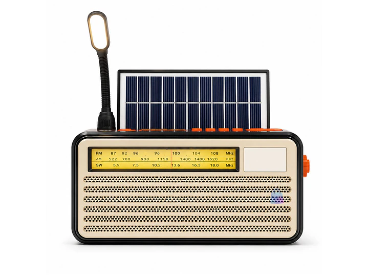 Radio Retro Solar Bluetooth FM AM SW USB Tipo C 10W - PS 1