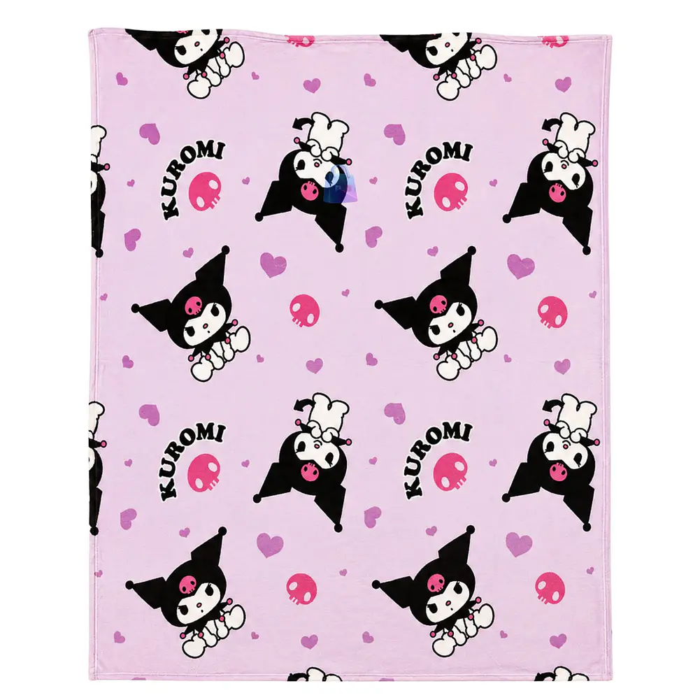 Manta Coral Diseño Kuromi 127x152cms Suave - PS 2
