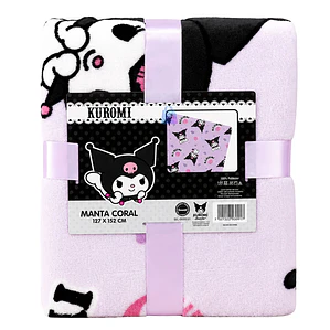 Manta Coral Diseño Kuromi 127x152cms Suave - PS