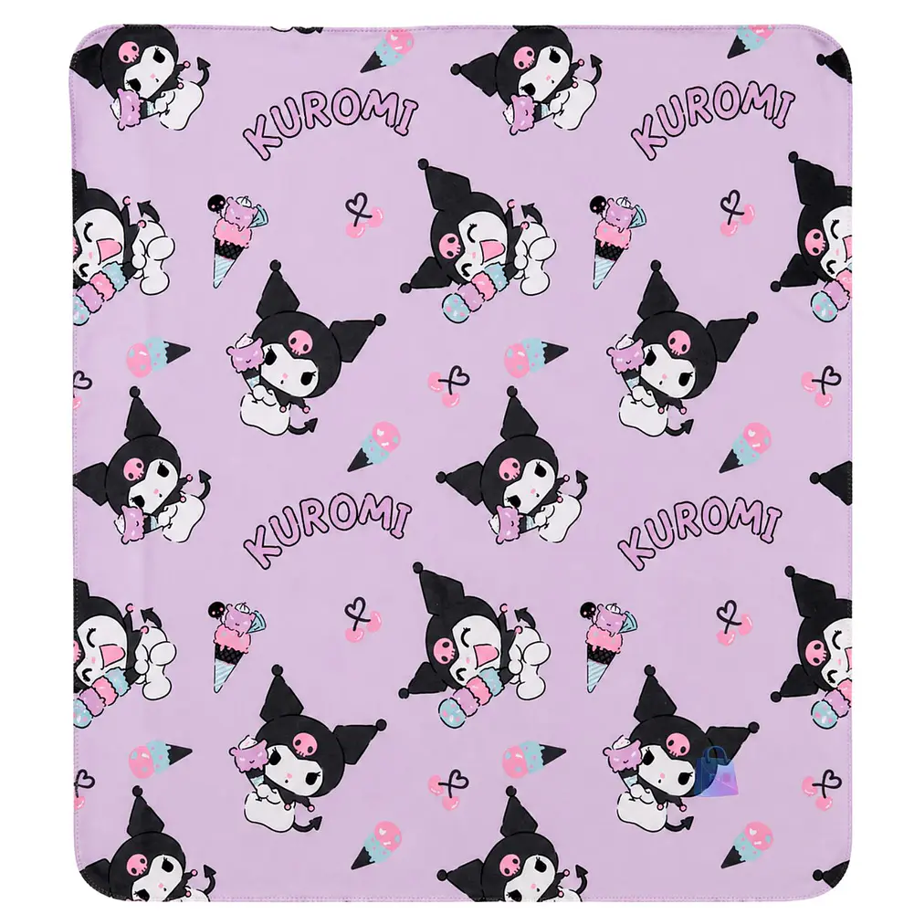 Manta Polar Sherpa Diseño Kuromi 127x152cms Suave - PS 2