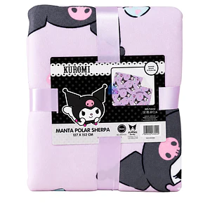 Manta Polar Sherpa Diseño Kuromi 127x152cms Suave - PS