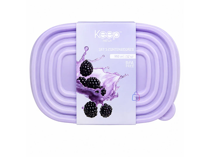 Set 3 Contenedores Herméticos Apilables Keep 950ml - PS 3