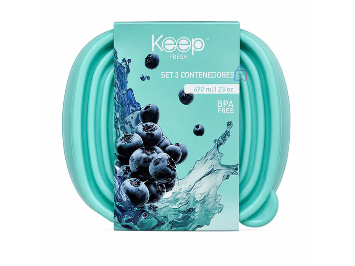 Set 3 Contenedores Herméticos Keep 670ml BPA Free - PS 3