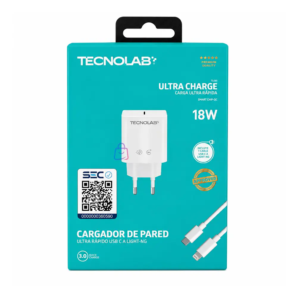 Cargador USB-C a Lightning 18W Fast Charge Certificado - PS 4