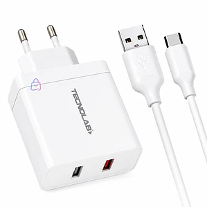 Cargador Rápido QC 3.0 18W USB-A a USB-C Certificado - PS