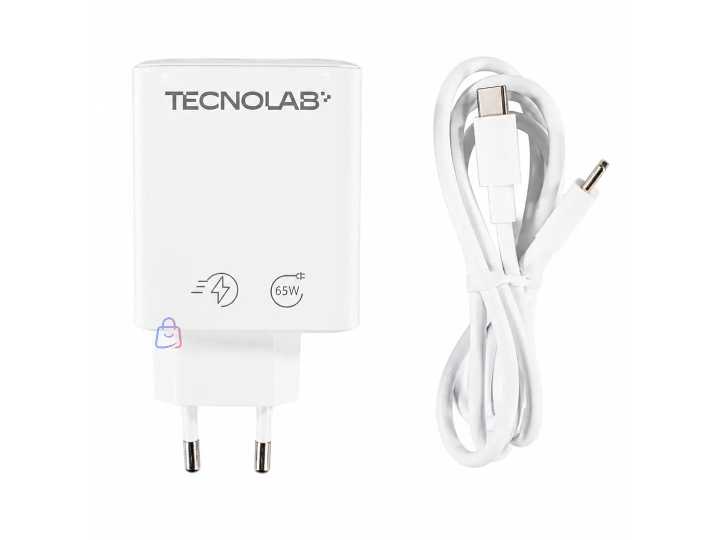 Cargador GaN 65W PD QC3.0 USB-C Cable SEC Blanco - PS 1
