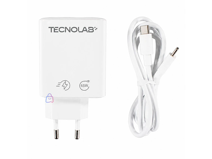 Cargador GaN 65W PD QC3.0 USB-C Cable SEC Blanco - PS 1
