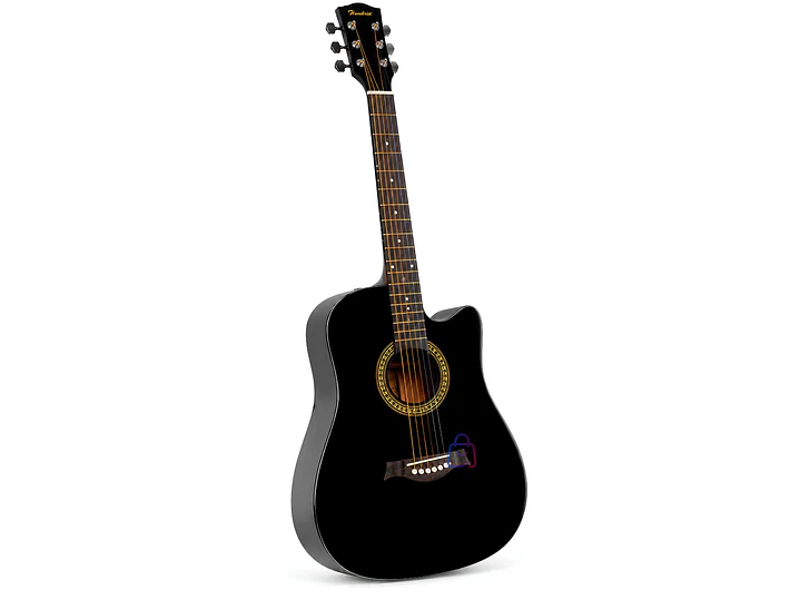 Guitarra Acústica 39 Pulgadas Negra con Funda y Cuerdas - PS 4