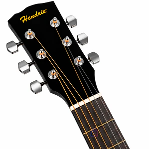Guitarra Acústica 39 Pulgadas Negra con Funda y Cuerdas - PS