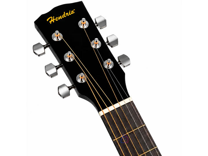 Guitarra Acústica 39 Pulgadas Negra con Funda y Cuerdas - PS 2