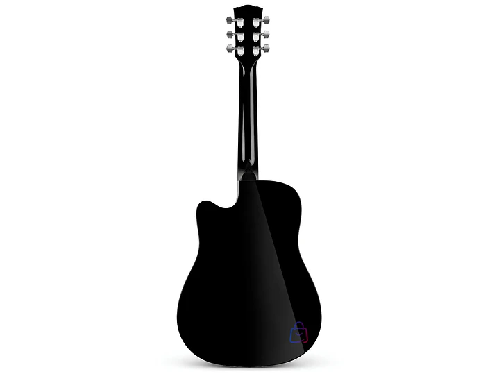 Guitarra Acústica 39 Pulgadas Negra con Funda y Cuerdas - PS 3